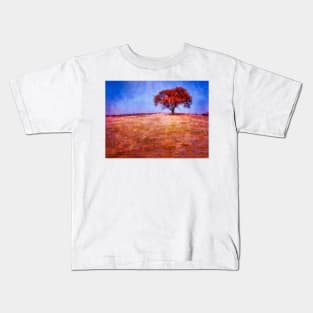 Solitude Red Tree Landscape Kids T-Shirt